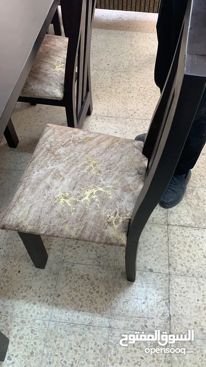 طاولة سفرة 6 كراسي منجدة جديد