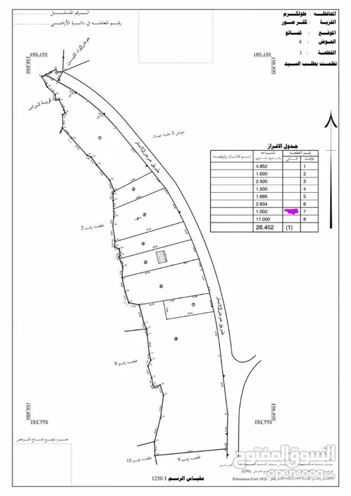 دولم ارض للبيع في كفر صور طولكرم بسعر مغري للتواصل