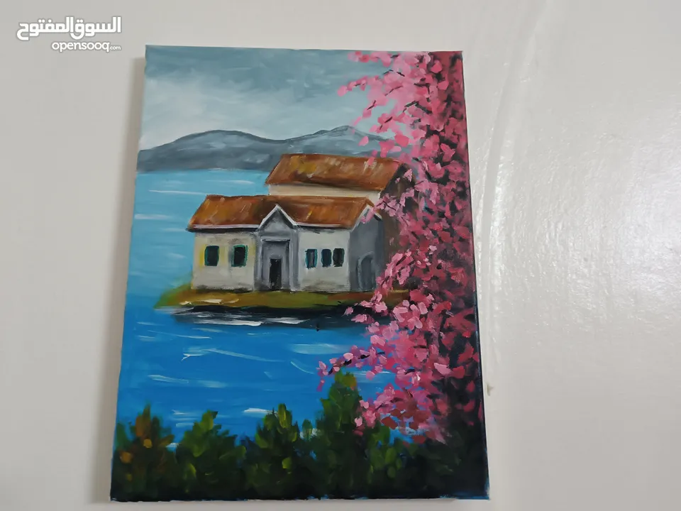 لوحة منظر طبيعي بالوان الكريليك