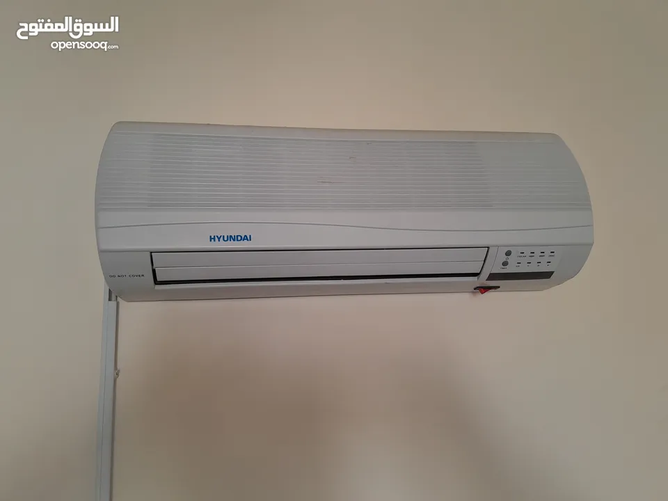 مكيف متنقل بدون خارجية ساخن بارد هيونداي للبيع 25د + مروحة لون اسود 5شفرات للبيع 25