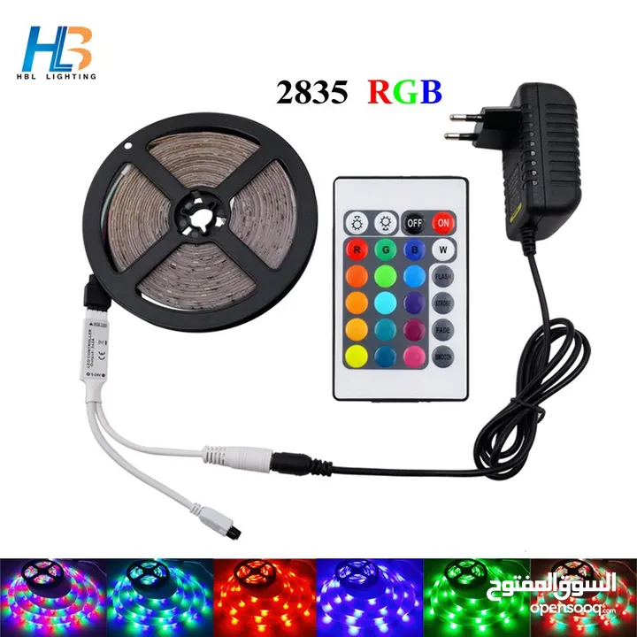 حبل ليد اضائه كل الالوان RGB LIGHT ديكور مع ريموت تحكم يضي كل الالوان حركات للزينه حفلات