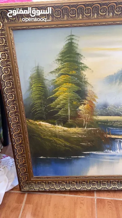 برواز عدد 2 بإطار ذهبي رسم يدوي بصورة طبيعية جميلة      00000000000000000000000000000000000000000000