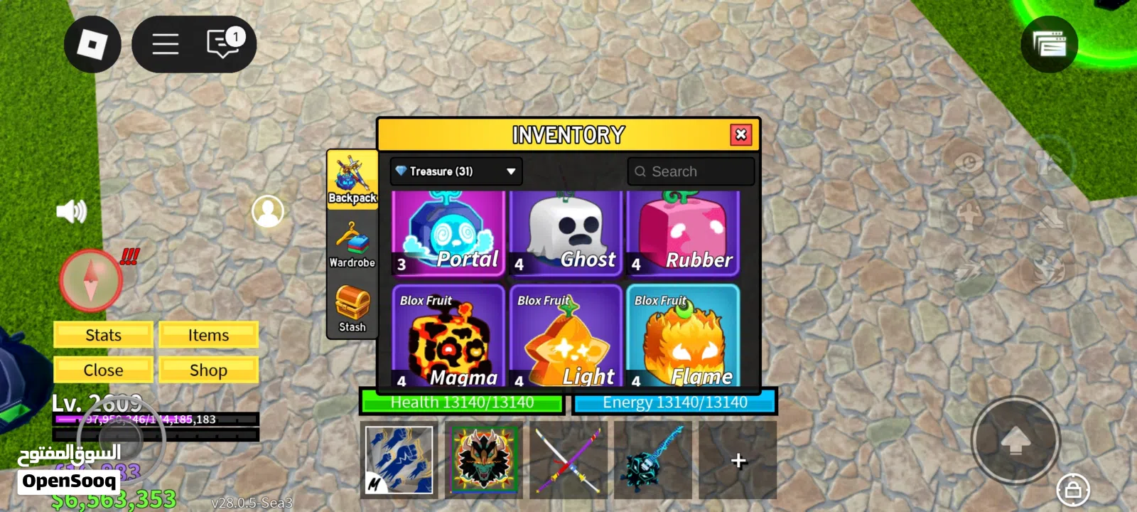 حساب روبلوكس ماب بلوكس فروت (Blox fruits)