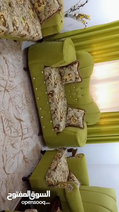 طقم كنب 7مع بردايته مقاعد ملوكي تفصيل وجوه الكنب سحاب بتنشال وبنغسل