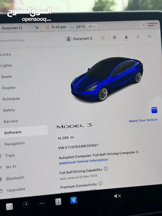 Tesla model 3 2022/  تيسلا موديل 3 ممشى قليل جدا فحص كامل