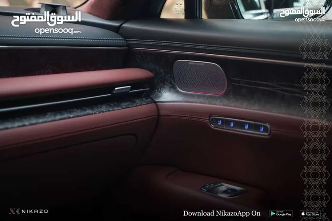 الوصف جنسز Genesis G90 2023 رئاسي ‏2000. Km ماشي لون رصاصي جذري طوخ داخل قرميدي مع تطعيم اسود مكينه