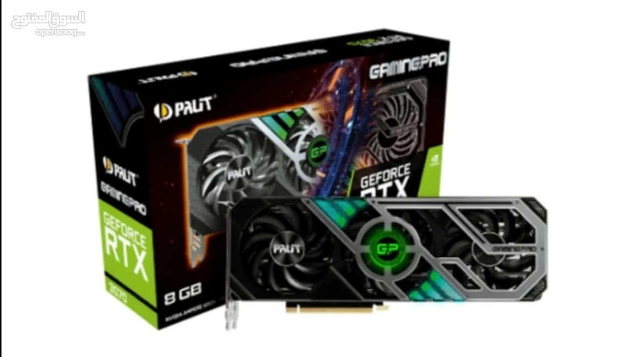 كرت شاشه مستعمل سنه ونص ثلث مراوح Rtx 3070 palit gamingpro (used) مسكر ومختوم عالفحص