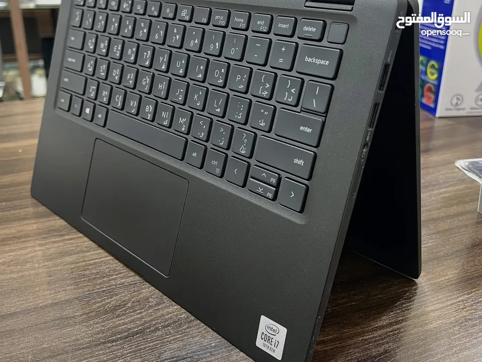 لابتوب 2in1 شاشة لمس ديل i7 جيل عاشر رام 16 تخزين ssd 512 يفتح 360 معدني مواصفات عالية انيق جدا