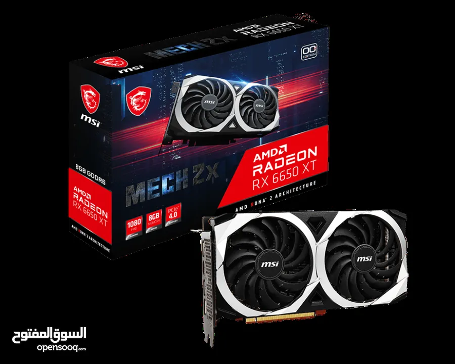 بسم الله الرحمن الرحيم msi mech 2x rx 6650xt معو كرتونتو عل فحص غير قابل للبدل الشرا ما حقصر معو