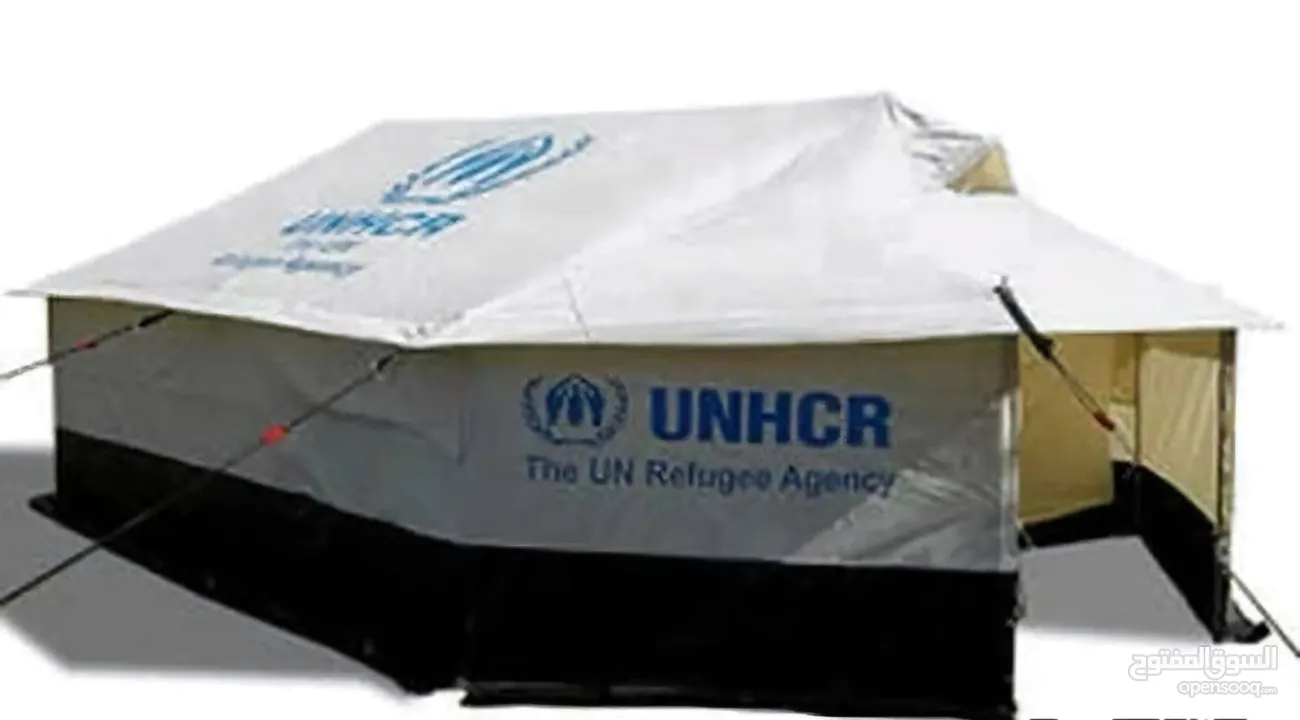 خيمة UNHCR كتان طبقتين جديدة لم تستخدم بعد افتحها بيدك