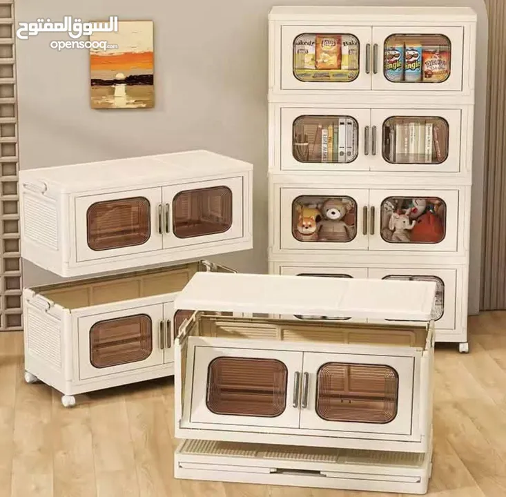 الخزانة العملاقة – لمسة رفاهية لبيتك!   تصميم راقي + أبواب شفافة مودرن  خامة بلاستيك