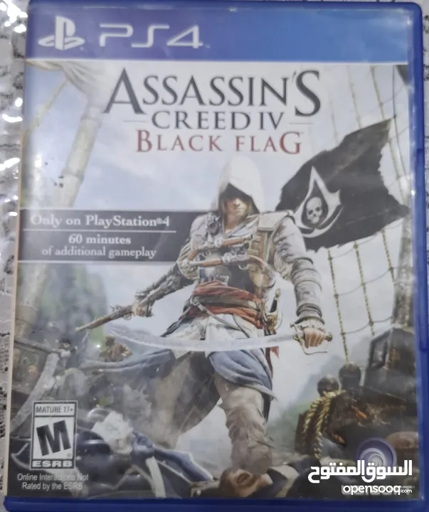 سيديات ps4 بحالة ممتازة  The last of us part 2  Ghost of Tsushima ASSASSINS CREED IV BLACK FLAG Pubg