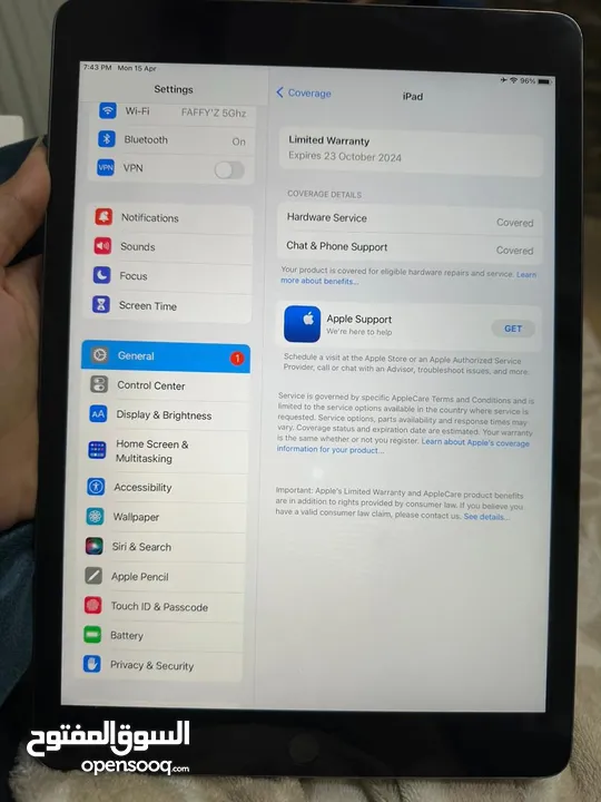 iPad 9 brand new condition, with box under Apple warranty