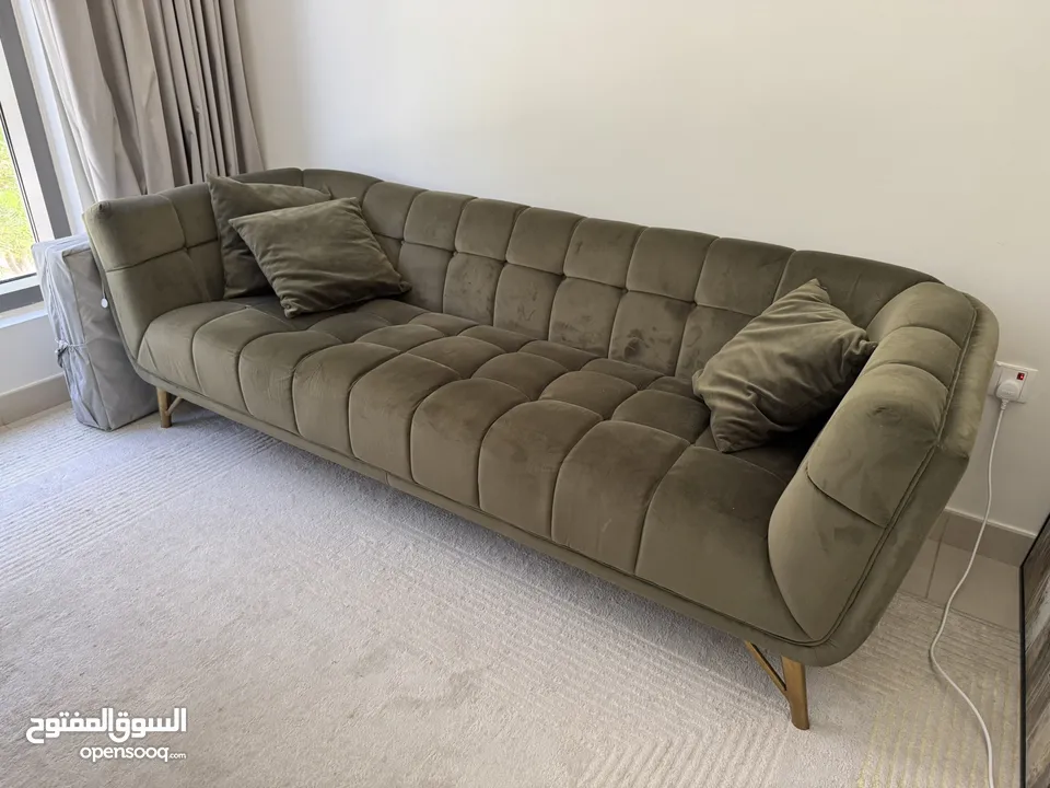 3-seater velvet sofa