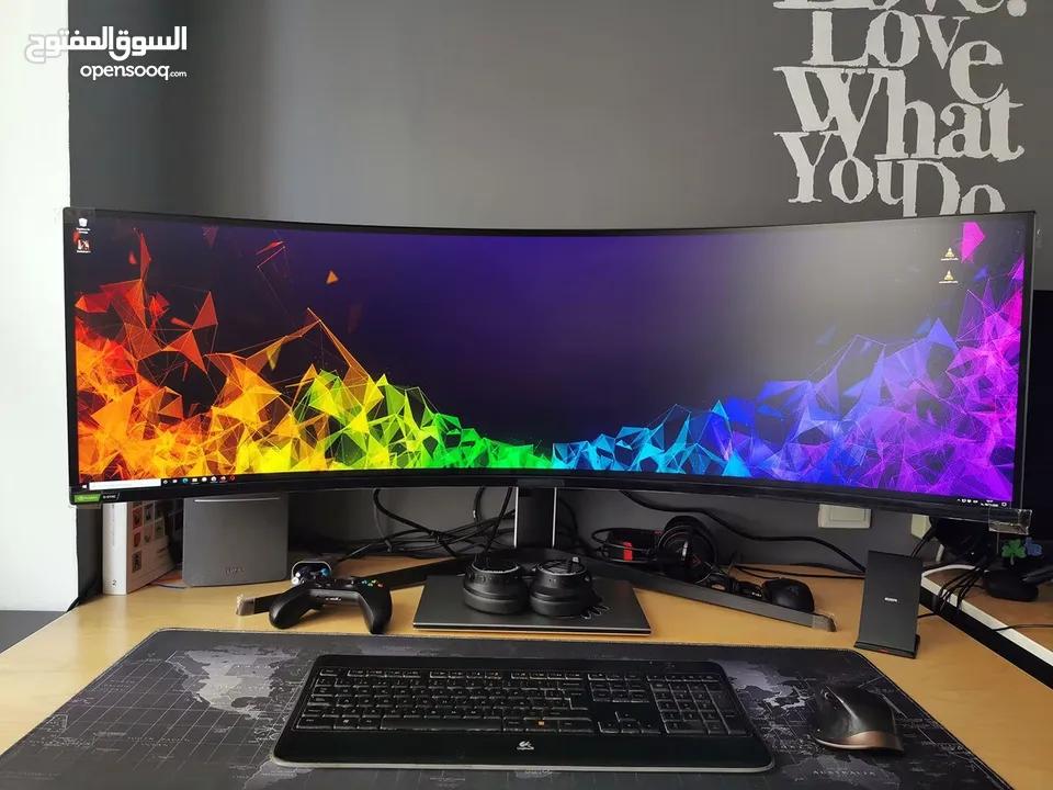 شاشة العاب Samsung 49inch Odyssey Curved QLED Dual-QHD Gaming Monitor - LC49G95TSSMXUE