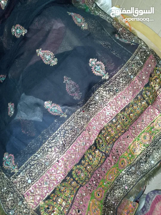 black gharara with unstitched black shirt ND dupatta full shisha work and paint work once used only
