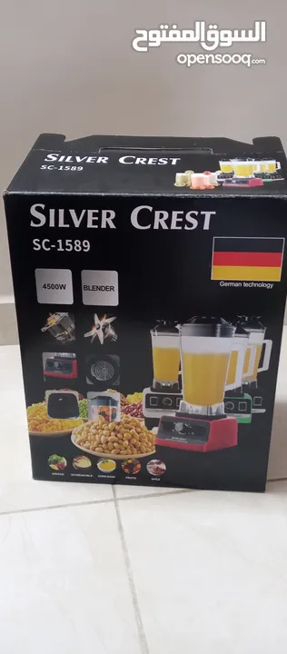 الخلاط الصناعي 2 لتر 15 سرعه 6 شفرات ضد الكسر خلاط Silver Crest خفاق MIXER صناعي يطحن زجاج