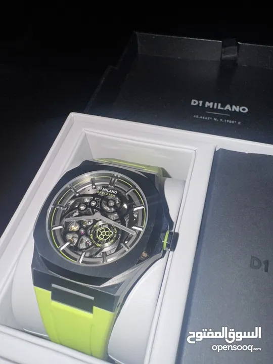 D1 Milano Men’s Skeleton Automatic Watch - Luxury Italian Timepiece with Stainless Steel Case.
