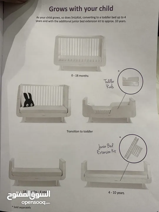 snuzkot baby cot (assembled)