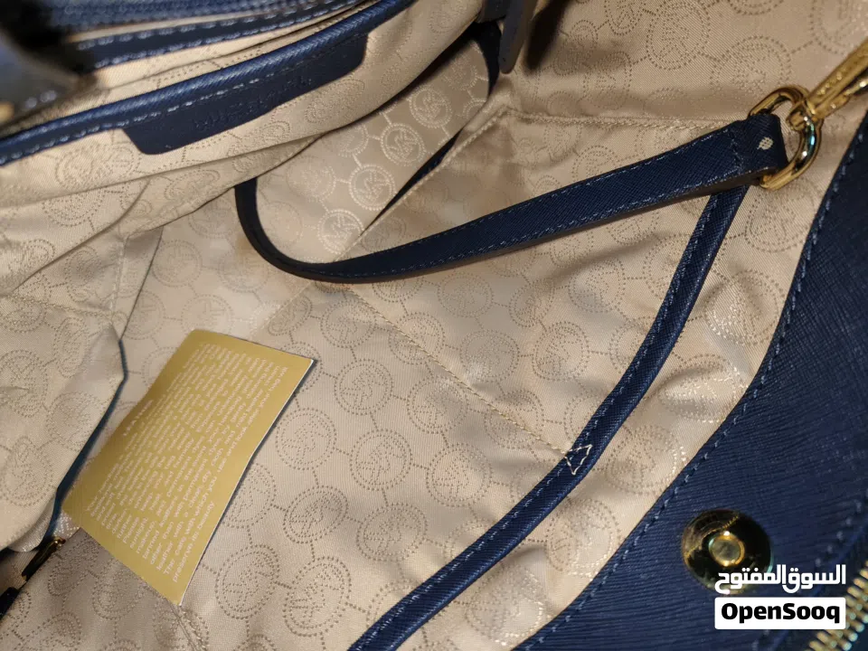 MICHAEL KORS Sutton Saffiano Leather Large Satchel Navy