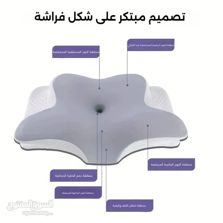مخدة النجمة الطبية الاصلية مصممة خصيصًا لتوفير الدعم الأمثل لرقبتك وعمودك الفقري.
