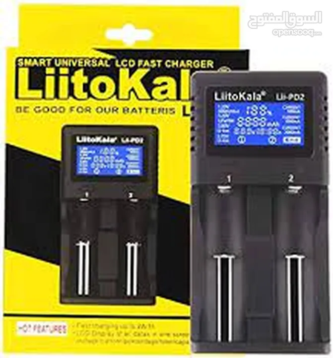 شاحن بطاريات ثنائي  ليثيوم مع شاشة عالي الجودة LIITOKALA LII-PD2 Smart Battery Charger