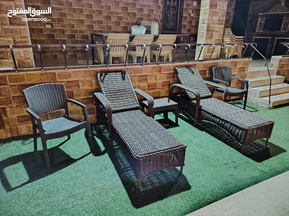 شاليه و مزرعه للايجار بالغور مسبح مدفأ 4*8  بدون عربون مع بلياردو و ترامبولين