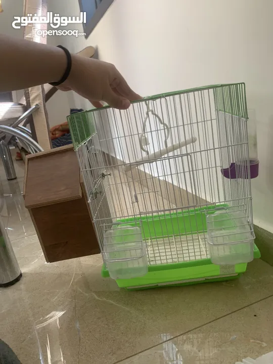 إعلان بيع بيت عصفور واسع ومجهّز بالكامل!  فقط مع جميع المستلزمات ومع بيت خشبي للشتاء
