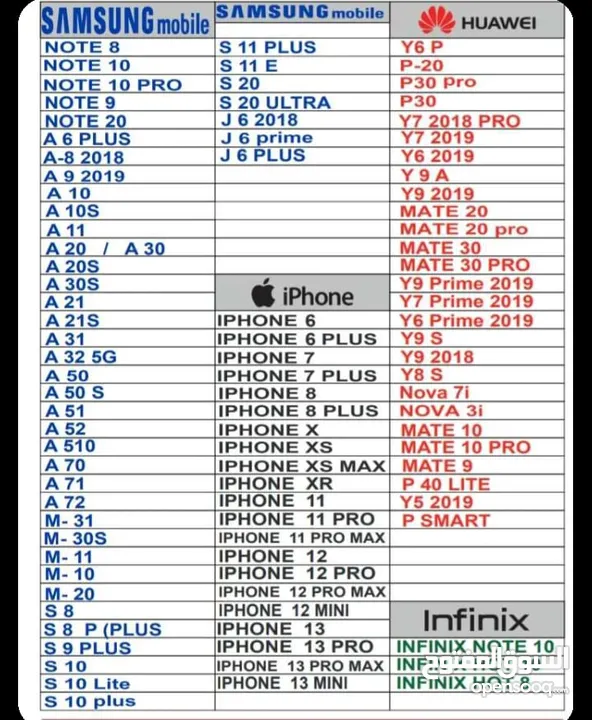 كفرات ايفون + سامسونج + هواوي +انفنكس