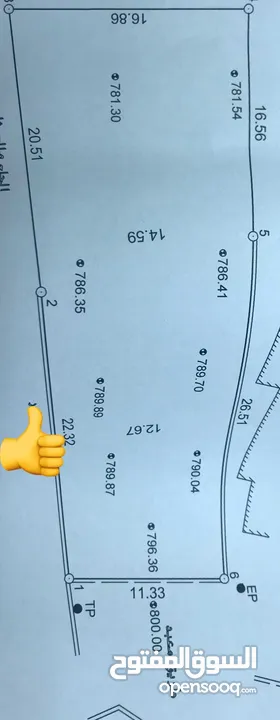 قطعة ارض 600 متر ( خلة المغاربة ) مطلة على عين ديربحة