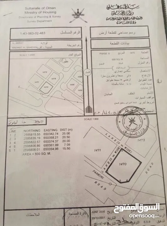 أرض سكني تجاري للإستثمار في العامرات