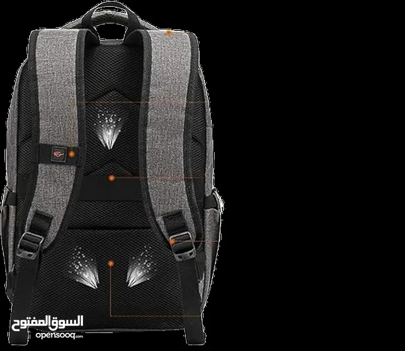 حقيبة ظهر مع USB متعددة الجيوب ذات سعة كبيرة انش S-63-15.6- LARGE CAPACITY OUTDOOR LAPTOP BACKPACK