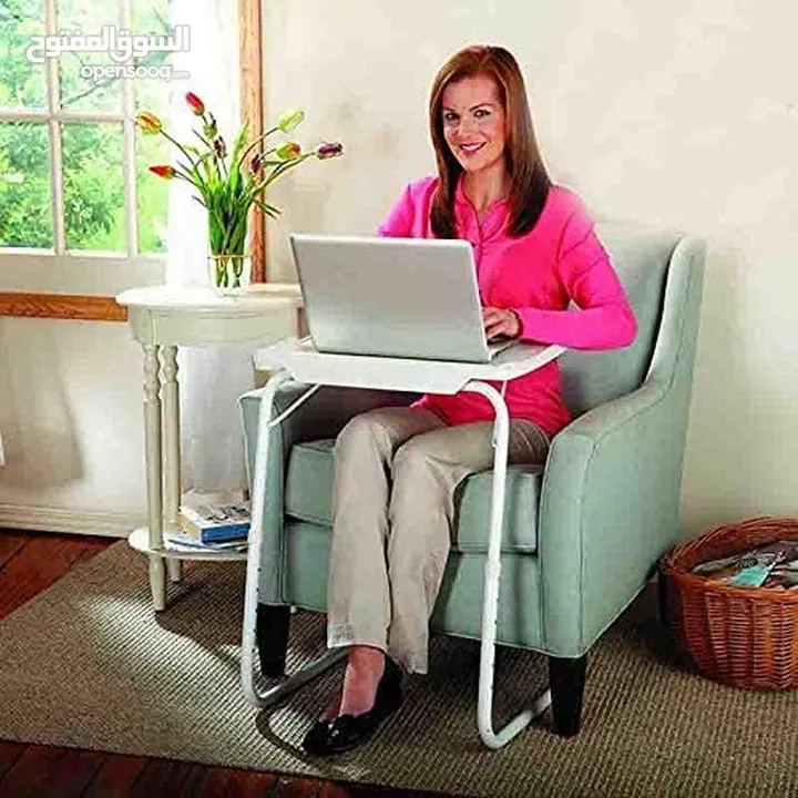 طاولة اكل متحركة 52 سم طاولات دراسه تيبل ميت مع حامل كاس و كوب متعددة الاستخدامات Folding Portable T