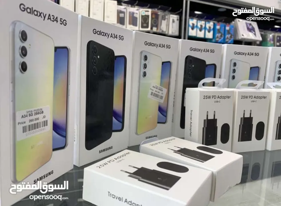 مستعمل  اخو الجديد Samsung A34 5G رام 16 جيجا 128 و 256 أغراضة والكرتونه الأصلية متوفر توصيل