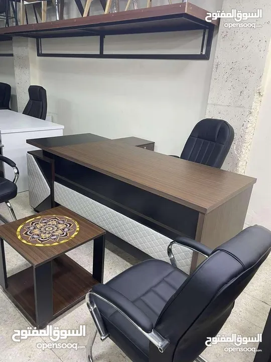 مكتب مدير قياس 180سم +جانبية +طاولة هديه مع كل مكتب لامينيت  اثاث مكتبي