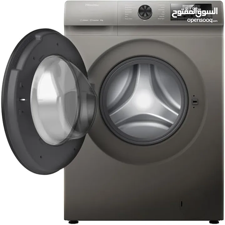 Hisense 8KG Front Load Washing Machine 1200 RPM, Pause & Add, Drum Clean, Titanium Gray -WFSQ8012VMT