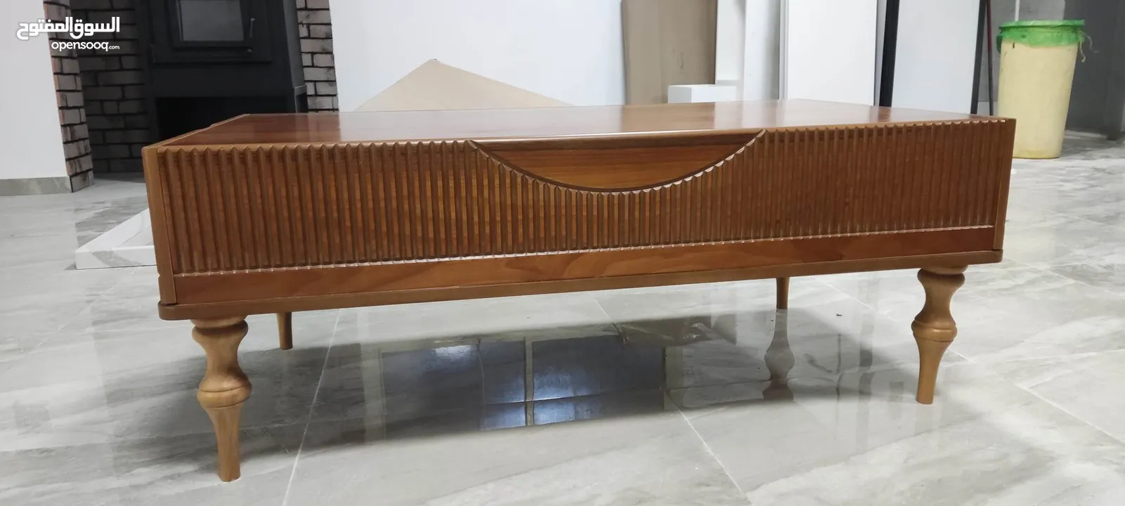 طاولة صالون خشب طبيعي