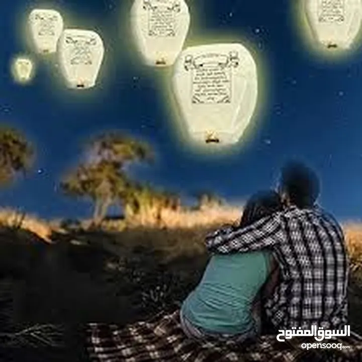 منطاد  مناطيد شعلة نار محلقه  للاعلى تكتب عليها امنياتك و تطللقها للسماء عاليا لون ابيض