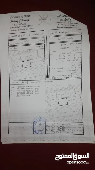 أرض سكنية مميزة بمنطقة لوى الجديدة بمساحة 1200م