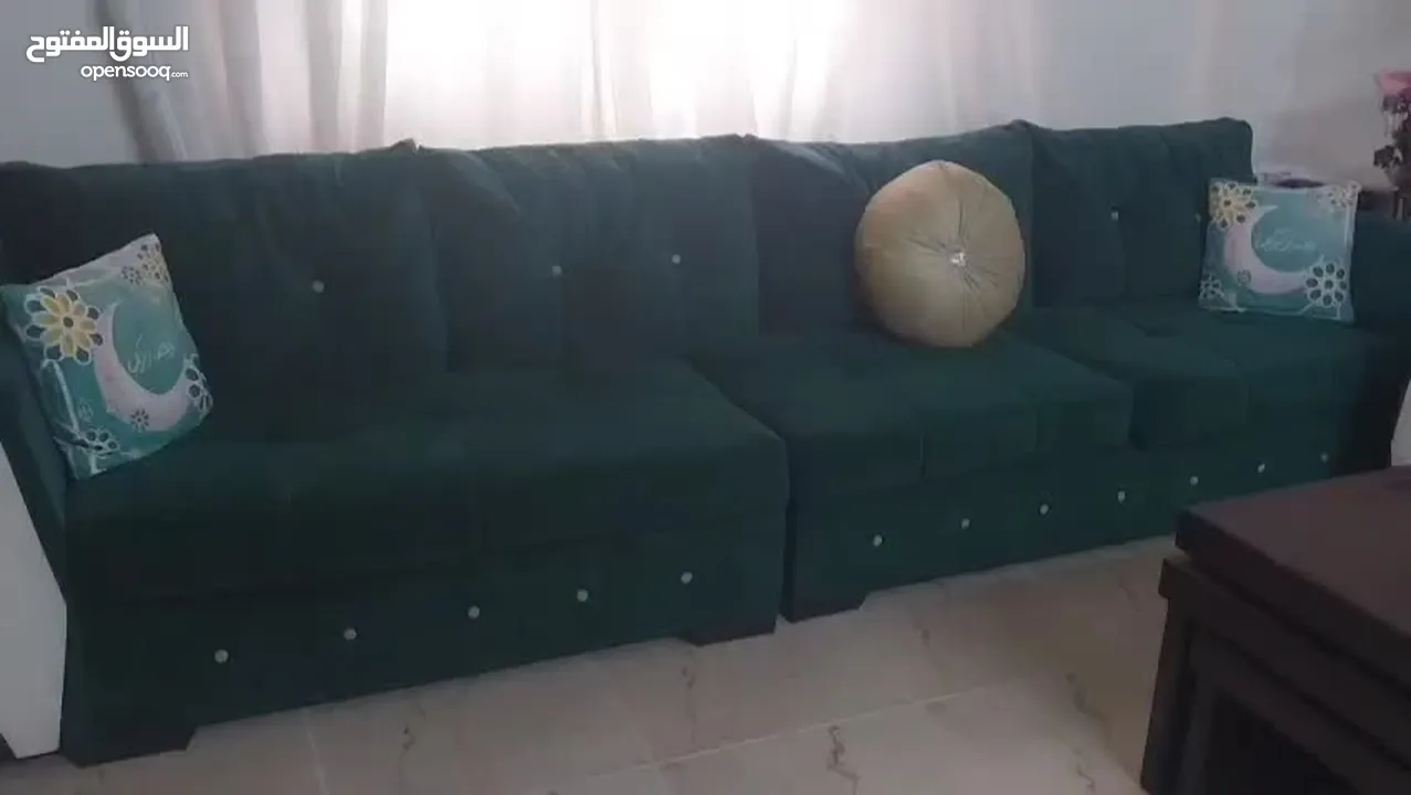 طقم جلوس كنب لون اخضر