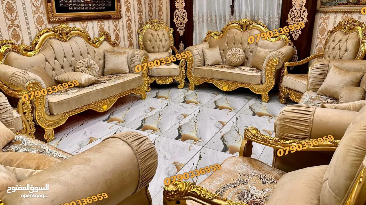 طقم كنب مصري دمياطي مستورد 14 مقاعد للبيع