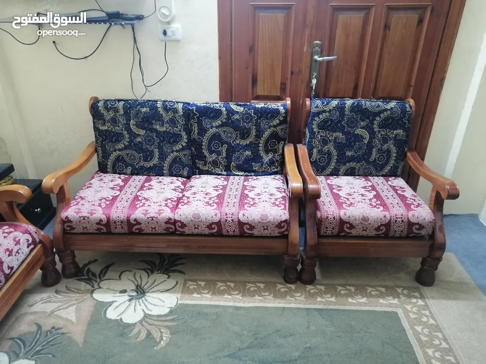 طقم مورس 7 مقاعد بحال ممتاز تب نظافه خشب زان ثقيل