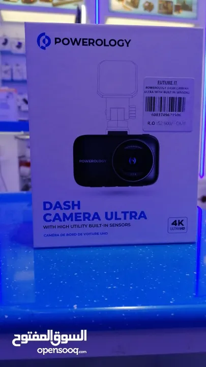 Powerology Dash Camera 4K Ultra With High Utility Built-in Sensors - Black  كاميرا Powerology Dash