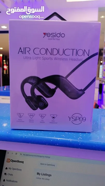 Yesido YSP09 Bone Conduction Wireless Bluetooth Sports Earphone  سماعة أذن رياضية بلوتوث لاسلكية ذات