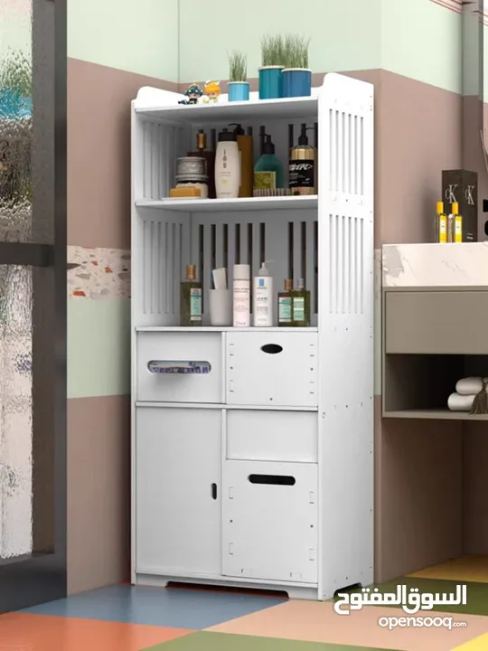 ستاند الحمام العصري PVC – أناقة ونظام في قطعة وحدة!تصميم أنيق باللون الأبيض يضيف لمسة فخمة