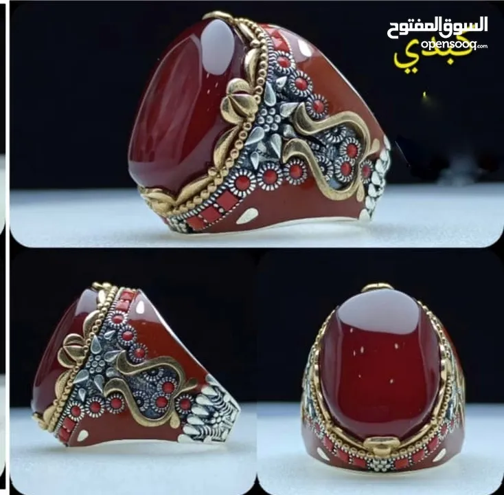 خواتم فضة واحجار كريمة