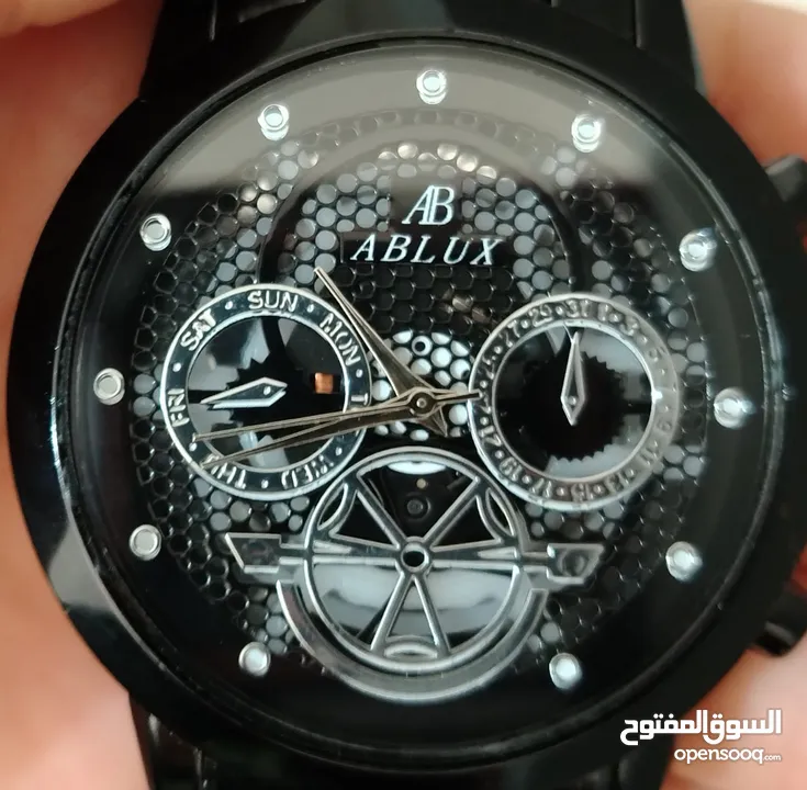 ساعة ABLUX بالون الأسود الامع.