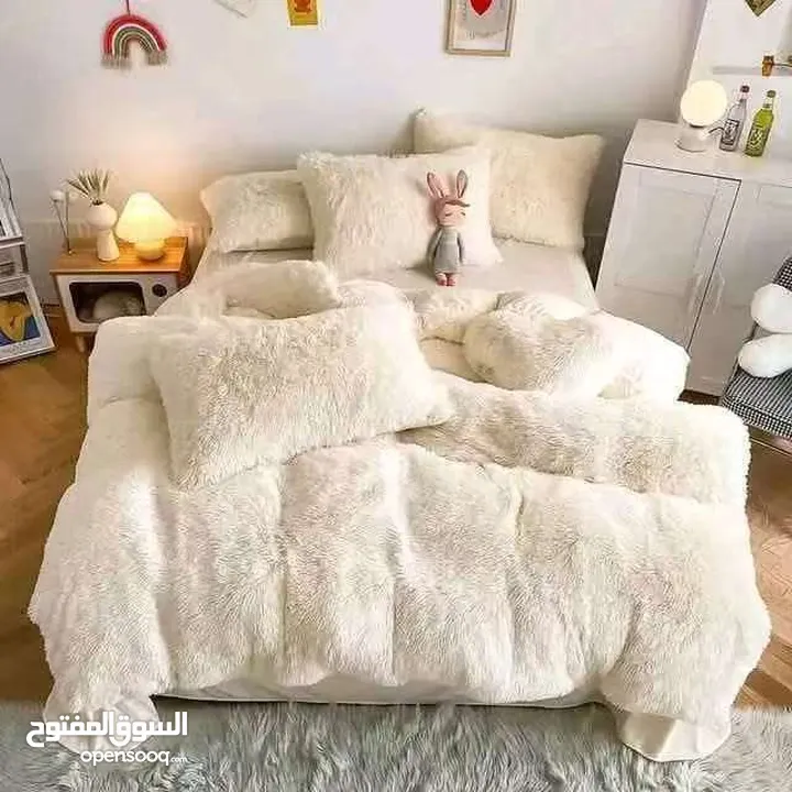 شرشف تخت مجوّز فرو – نعومة وفخامة بدفء ولا أروع! الشتاء عالابواب ولازمنا ألوان حلوة ودافئة
