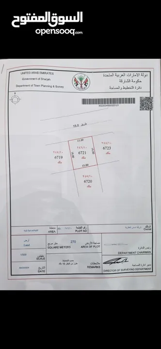 ارض للبيع البليدة الشارقة 2906 قدم مربع سكني