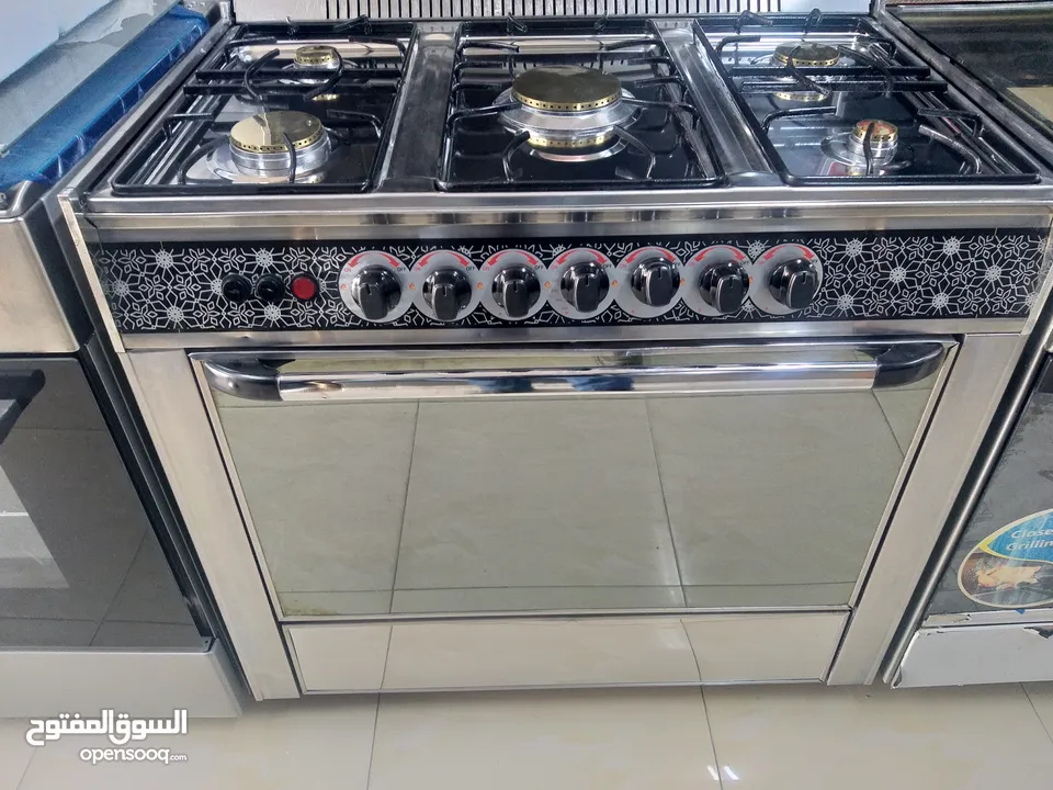 غاز ينوفيرسال الإيطالي 90 سم لون استيل روس انحاس 7 مفاتيح